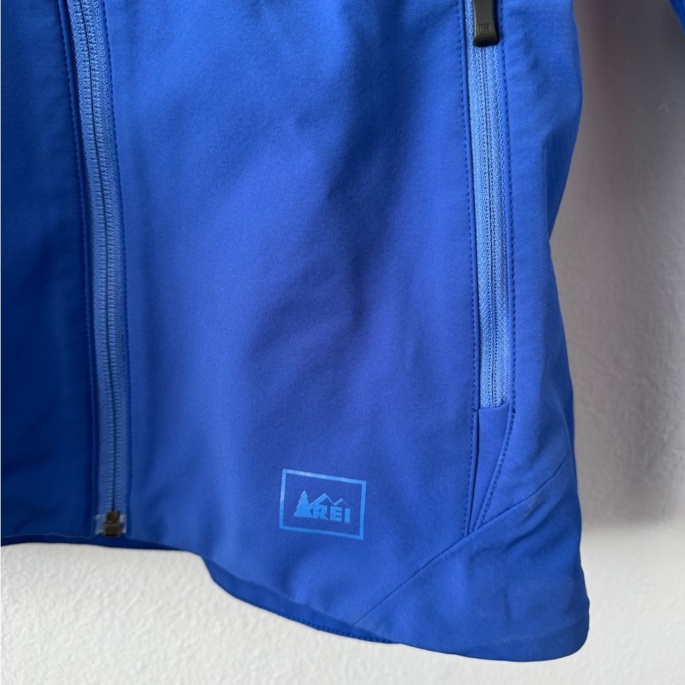 REI Womens Blue Softshell Weaather proof Jacket Coat Small S - Picture 2 of 5